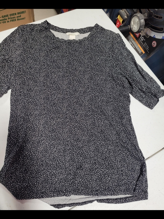 H&M Tops - H&M Black Short Sleeve Top with White Dot Print